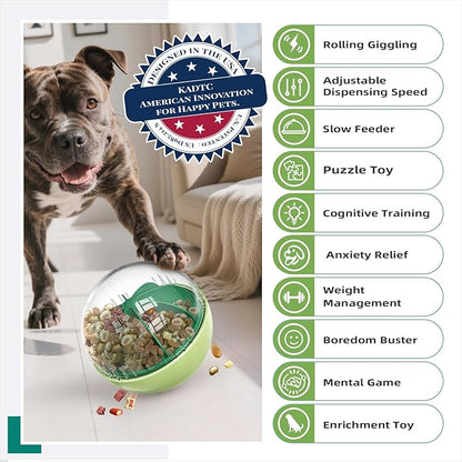 KADTC Extra-Large Size Durable Dog Treat Dispenser - Giggle Ball for Aggressive Chewers Breed Dogs Giggling Balls Indestructible Food Dispensing Toy Interactive Play Indoor & Outdoor