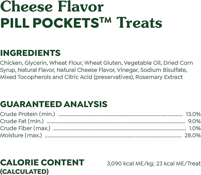 Greenies Pill Pockets for Dogs, Large Size Soft Dog Treats, Cheese Flavor, 7.9 oz. Pouch