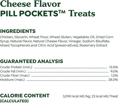 Greenies Pill Pockets for Dogs, Large Size Soft Dog Treats, Cheese Flavor, 7.9 oz. Pouch