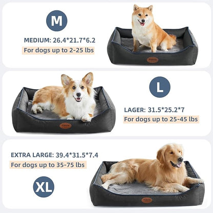 Tidore Orthopedic Dog Beds for Medium Dogs, Durable Egg Crate Foam Sofa Dog Bed wit Washable Removable Cover,Waterproof Lining,Pet Bed for Large Dogs (Dark Grey, 39.4" L x 31.5" W x 7.4" Th)