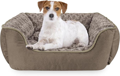 JOEJOY Rectangle Dog Bed for Large Medium Small Dogs - Washable Orthopedic Sofa Bed, Soft Breathable Puppy & Pet Cuddler, Durable Calming Dog Bed with Anti-Slip Bottom, Multiple Sizes, Dark Brown