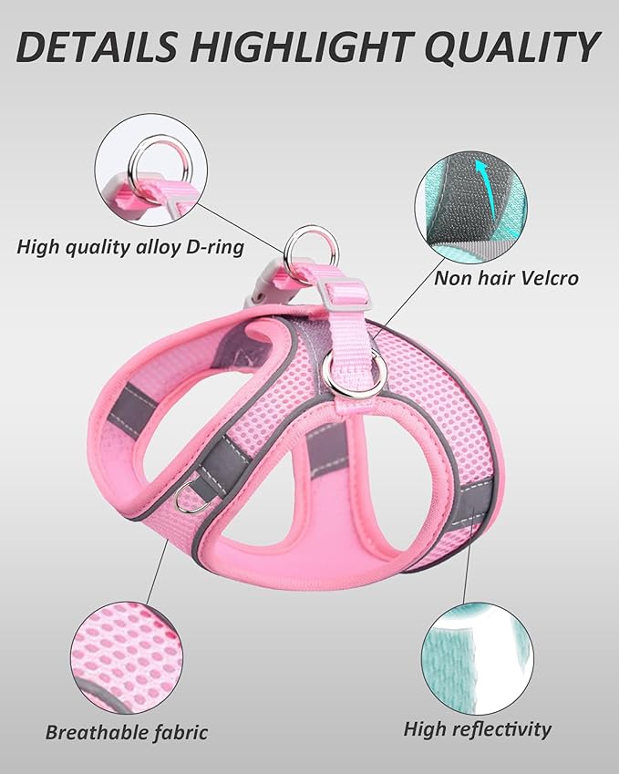 Solmoony Dog Harness for Small Medium Large Dogs No Pull, Puppy and Leash Set, Dogs, Step in Harness, mesh Harness. (Bule, S) JJSS032