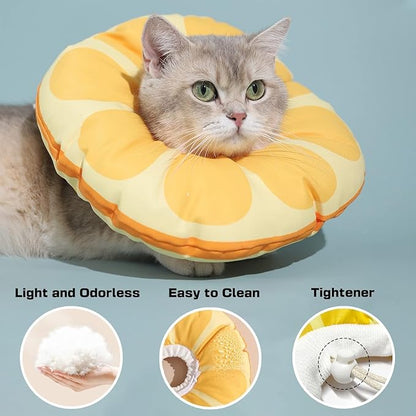 Jevnd Cat Cone Collar Soft Kitten Donut, Cat Cones to Stop Licking After Surgery and Scratching, Waterproof Elizabethan e Collar for Cats After Neuter, Adjustable Comfy Neck Cone Pillow for Kitty