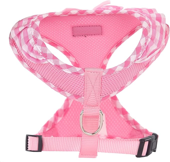 SuperBuddy Upgraded Soft Mesh Dog Harness, Super Breathable Lightweight Pet Harnesses for Puppy Outdoor Walking, Pink -XSmall