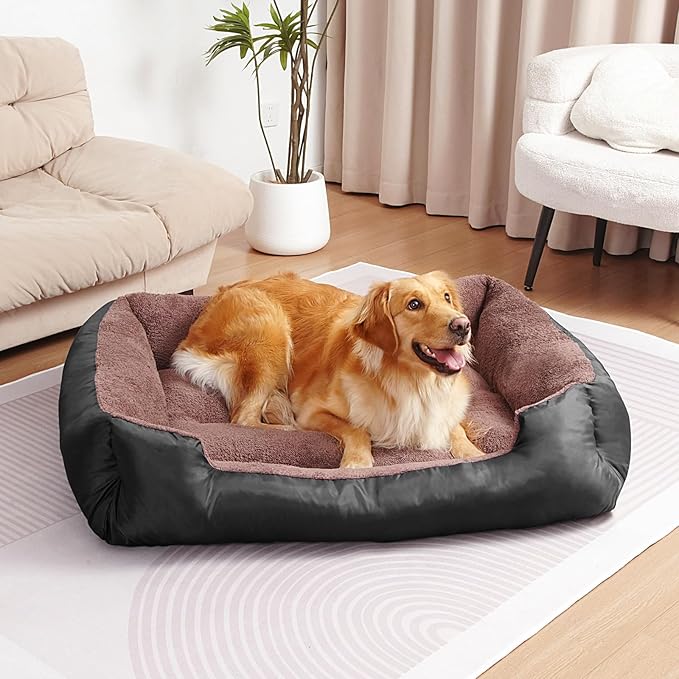 Dog Beds for Small Dogs, Small Pet Beds with Sides, Rectangle Dog Bed with Nonskid Bottom
