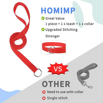 HOMIMP Slip Lead Dog Leash 6 FT- 12 PCS Bulk Colors Kennel Control Leashes for Small Medium Large Dogs Puppy Animal Rescue, Grooming - Heavy Duty Strong Nylon 6 Foot Long for Shelter, Vet, Training