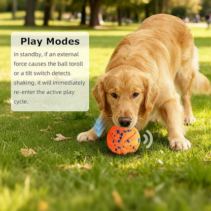 Interactive Dog Toys Ball, Automatic Moving, Bouncing Chew Toys, E-TPU Material, Suitable for Large and Medium-Sized Dogs, Used for Boredom Relief and Daily Training, USB Rechargeable