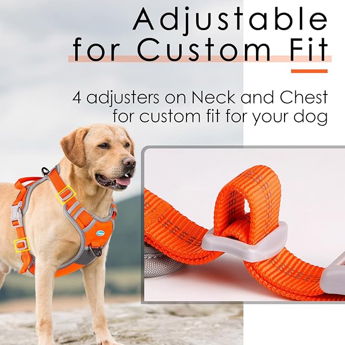 ThinkPet No Pull Harness Breathable Sport Vest with Handle-Dog Harnesses Reflective Adjustable for Medium Large Dogs