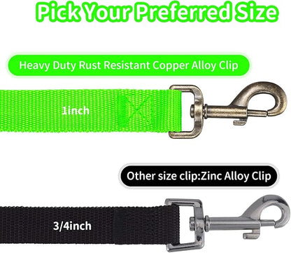 HIKISS Long Dog Leash Obedience Recall Training Agility Lead with Thickening Material for Large Dog - 15ft 20ft 30ft 50ft 100ft Training Leash(Green 15ft)