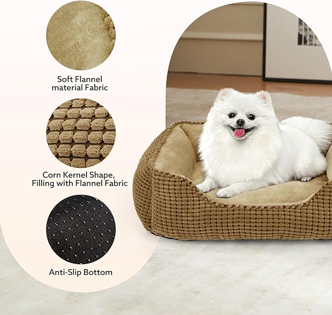 MIXJOY X-Large Dog Bed for Large, Medium, Small Dogs - Rectangle, Washable, Orthopedic, Soft Calming Sleeping Puppy Bed - Durable Pet Cuddler with Anti-Slip Bottom - XL (35"x25"x9")