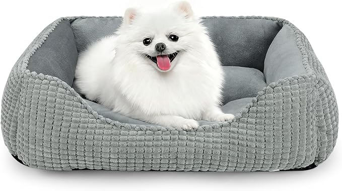 MIXJOY Dog Beds for Medium Dogs Washable, Rectangle Pet Bed Medium Size Dog, Orthopedic Sleeping Pet Sofa Bed, Soft Calming Cat Beds for Indoor Cats, Anti-Slip Bottom with Multiple Size
