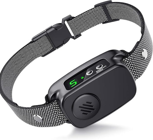 Bark Collar, Dog Bark Collar for Large Medium Dogs 30-120lbs, Automatic Waterproof Barking Collar with Beep Vibration and 5 Adjustable Sensitivity (Black)