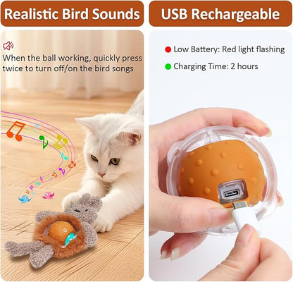 Interactive Cat Toys for Indoor Cats, Electric Cat Mouse Toy, Automatic Kitten Toys for Bored Indoor Adult Cats, Motion Activated, Fast Rolling On Carpet, USB Rechargeable