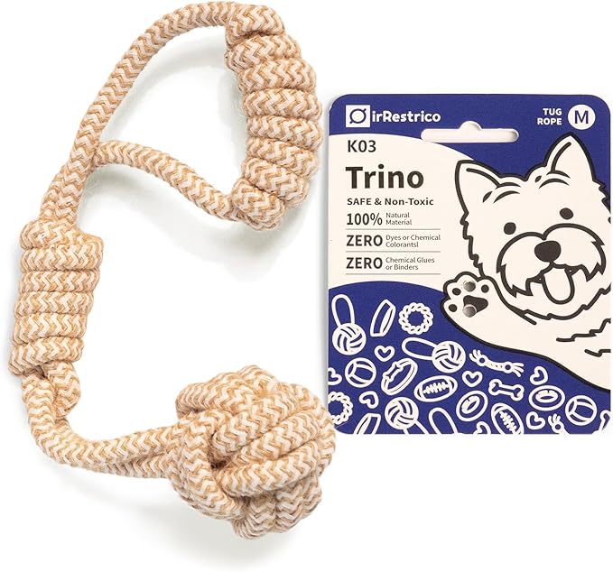 IRRESTRICO Puppy Chew Toys for Teething Relief, Dog Rope Toys for Small and Medium Dogs, Dental Chew Rope for Training, M Size