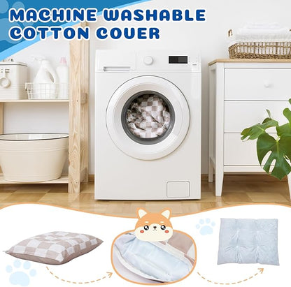 UWELL PETS Medium Dog Bed with Removable Washable Cover for Small Dogs Deluxe Plush Dog Crate Beds Comfy Kennel Pad Waterproof Lining and Blue Gel Memory Foam Memory Foam（Brown 30 * 20 * 4in）