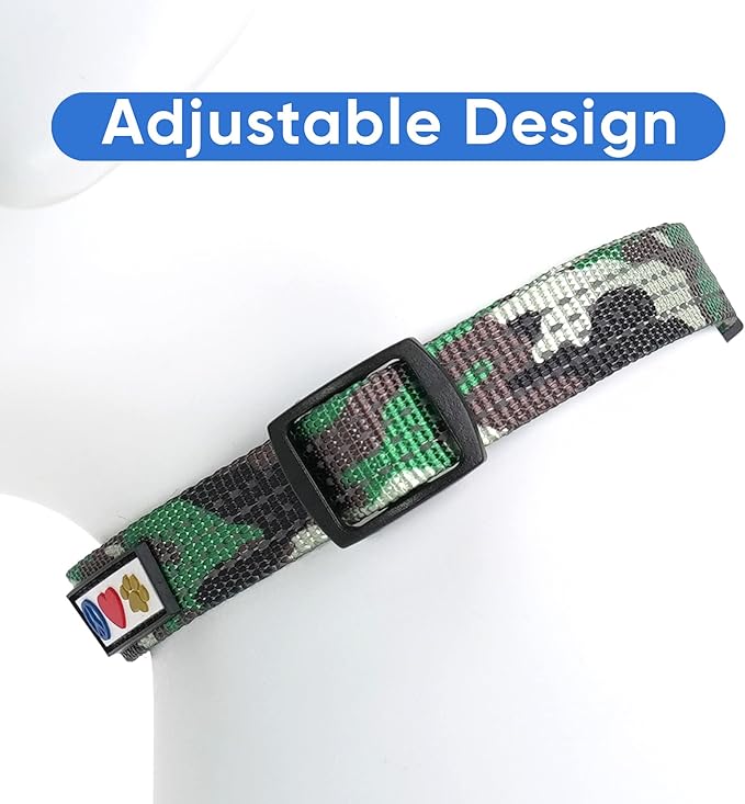Pawtitas Reflective Camouflage Green Puppy or Dog Collar, Medium