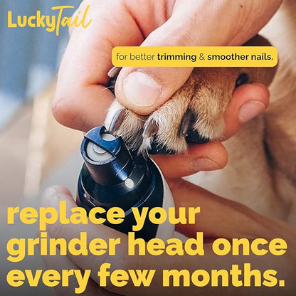 LUCKY TAIL - Dog Nail Grinder - Regular - Replacement Head - for Small, Medium & Large Dogs - Premium Quality - Diamond Tip Drill Bit - Professional Dog Nail Trimmers - Grooming Tool kit - 1 Pack