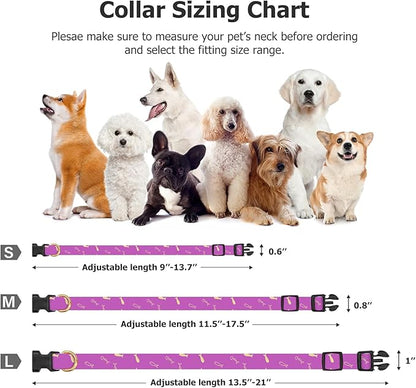 Cotton Handmade Dog Collar Cute and Distinctive Patterns Purple Fish with Pendant for Girl Boy Dogs Collars S
