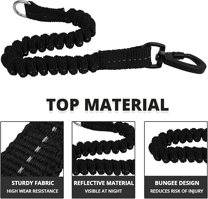 Long Dog Leash 30 FT: Heavy Duty Rope Leashes for Dogs Training with Swivel Lockable Hook Reflective Threads Bungee and Padded Handle - Dog Lead for Large Small Medium Dogs Outside Walking Hiking
