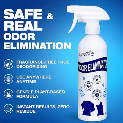 Pet Odor Eliminator for Strong Odor Fragrance Free Colorless and Odorless 16.9oz Spray with Safe Highly Effective Ingredients Carpet Deodorizer and Cat Litter Deodorizer Suitable for Dogs and Cats