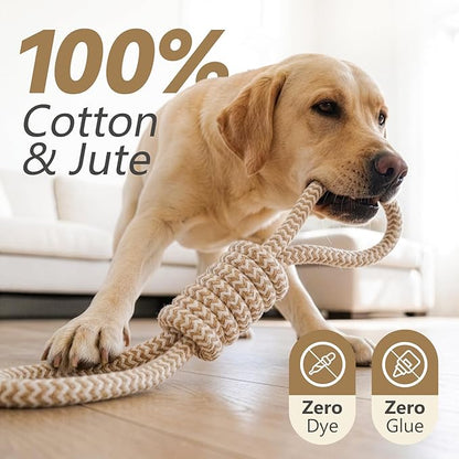 IRRESTRICO Puppy Chew Toys for Teething, Durable Dog Rope Toys for Small and Medium Dogs, Interactive Chew Rope for Training, M Size