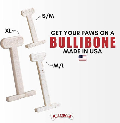 Bullibone Nylon Dog Chew Toy for Aggressive Chewers - Dental Hygiene Bone with Bacon Flavor, Durable Tough Chew Toys for Small Dogs, Indestructible Dog Bone - Single
