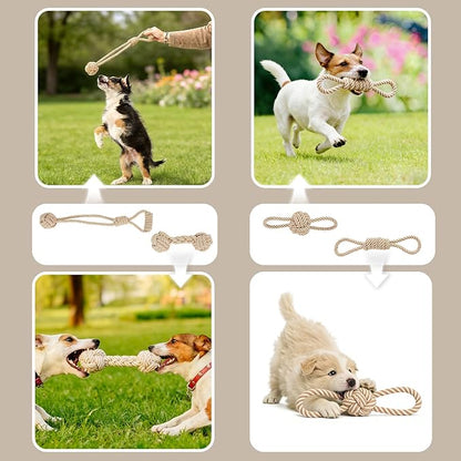 PATTEPOINT Dog Rope Toy for Small Dog 5pcs, Natural Chew Toys for Puppy, Medium & Small Dogs, Tug of War Rope for Puppies Clean & Relieve Teething