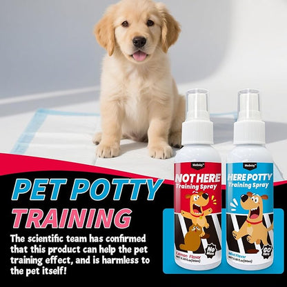 Mesboizy Dog Pee Spray Set, Includes Here Potty & Not Here Training Spray, Puppy Pee Spray, Helps Dogs Develop Proper Potty Habitss (3.38 fl oz Each)