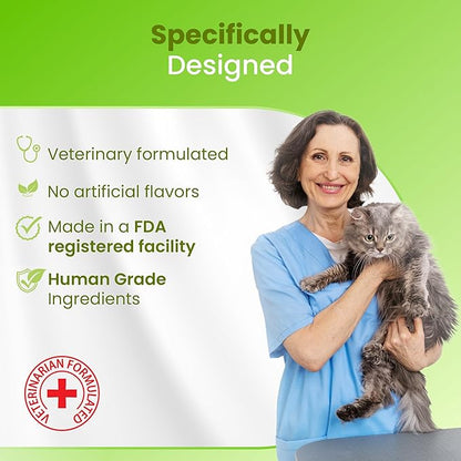 Bio PetActive VitaliCAT Multivitamin Chews for Cats with Biotin, Vitamins A E B-Complex & Amino Acids - Supports Healthy Skin, Shiny Coat & Overall Wellness - 150 Chewable Tablets