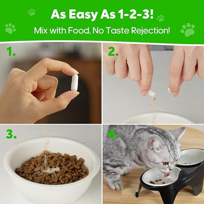 Whiskopia Hairball Relief for Cats, Cat Hairball Remedy, Cat Hairball Control with Psyllium Seed Husk and Vitamins, Helps Eliminate & Prevent Hairballs, Supports Healthy Digestion & Coat, 50 Capsules
