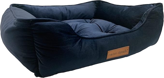 Modern Threads Luxury Dog Bed - Comfortable Tufted Velvet Cushion for Small to Large Dogs - Machine Washable - Durable & Cute Sleep Space for Pets - Pamper Your Pet with Cozy Beds - Denim