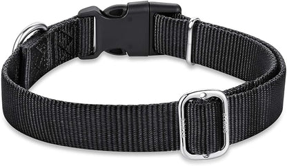 Hyhug Small Dog Collar Quick-Release Black| Heavy-Duty Nylon Puppy Collar, Adjustable & Durable Pet Supplies for Boy & Girl Dogs (Small, Black)