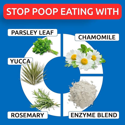 BARK&SPARK No Poo Chews for Dogs - Coprophagia & Stool Eating Deterrent with Probiotics, Digestive Enzymes & Breath Aid Support - Stop Dog Poop Eating - Made in USA - 120Ct