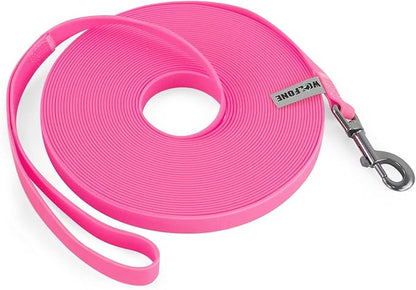 Wolfone 20ft Pink Long Leash - Waterproof Training Dog Leash for Recall, Swimming, Camping, Beach, Hunting, Walking