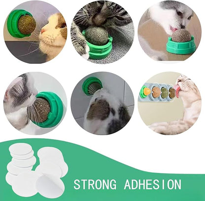 FixItRight 16 Pcs Adhesive Pads for Catnip Balls – Strong Double-Sided Replacement Pad Compatible with Most Wall-Mounted Catnip Balls – Double-Sided Adhesive Pads for Drawer, Door, Fridge, Toilet