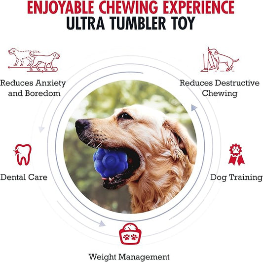 Tuff Pupper SuperChewer Tough Tumbler Ball Toy | Lifetime Replacement | Strong Natural Rubber | Smear Treats Inside to Excite Dogs | Ultra Durable Chewing Toy for Aggressive Chewers | for All Breeds