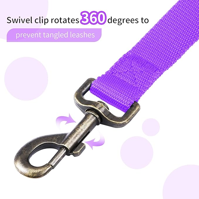 HIKISS Long Dog Leash Obedience Recall Training Agility Lead with Thickening Material for Large Dog - 15ft 20ft 30ft 50ft 100ft Training Leash(Purple 100ft)