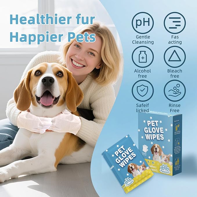 6PCS Dog Glove Wipes, Pet Wipes for Dogs, Dog Cleaning Wipes, Dog Paw Wipes, Dog Face Wipes, Paw Wipes for Dogs, Dog Stuff, Dog Accessories – Dog Glove Wipes for Dogs: Gentle Grooming Wipes