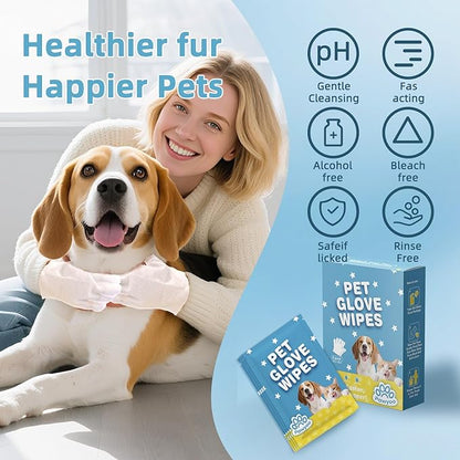 6PCS Dog Glove Wipes, Pet Wipes for Dogs, Dog Cleaning Wipes, Dog Paw Wipes, Dog Face Wipes, Paw Wipes for Dogs, Dog Stuff, Dog Accessories – Dog Glove Wipes for Dogs: Gentle Grooming Wipes