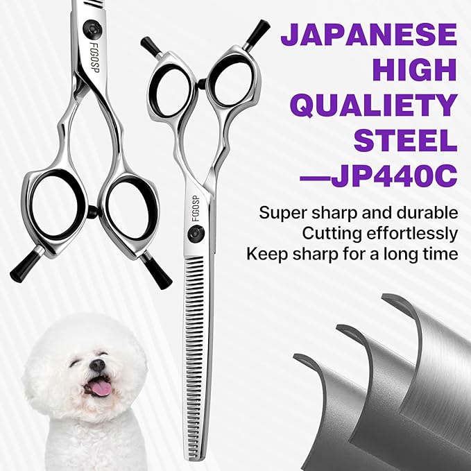 Thinning Shears for Dogs Professional Dog Grooming Scissors Pet Thinners Shear Japan 440C 30% Thinning Rate 46 Teeth Light Weight Designed for Pet Groomers or Family DIY Use