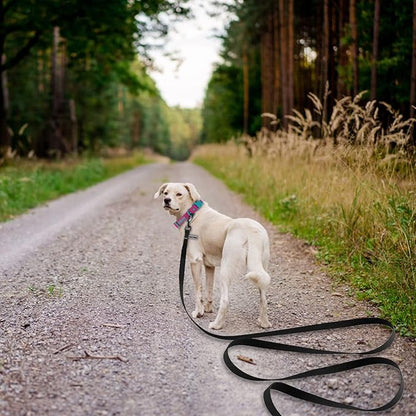 Wolfone 50ft Black Long Leash - Waterproof Training Dog Leash for Recall, Swimming, Camping, Beach, Hunting, Walking