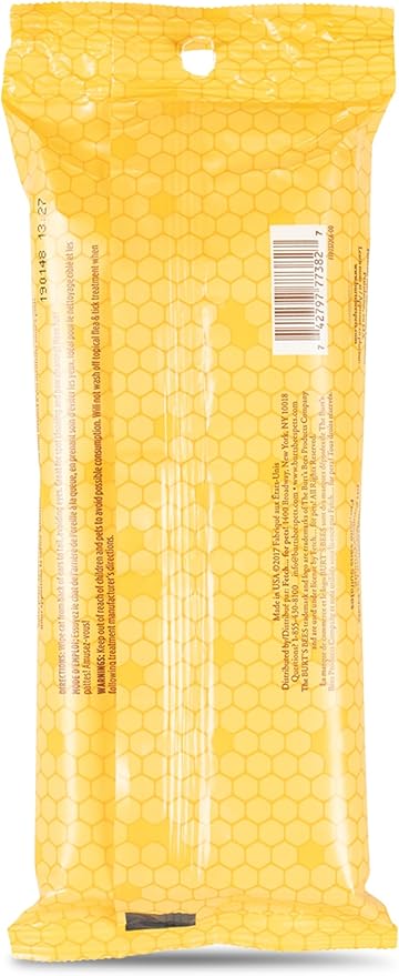 Burt's Bees for Pets Cat Dander Remover Wipes with Colloidal Oat Flour - Pet Dander Remover Cat Wipes for Allergy Relief, Dry Skin Relief for Cats and Kittens, 50 Count