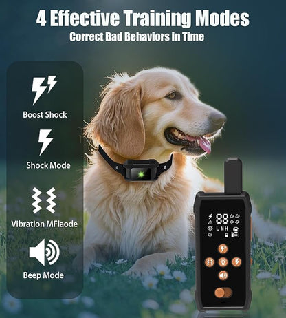 Dog Training Collar with Remote 4200FT 2 Dogs - Shock Collar for Barking Control, 4 Modes(Beep/Vibe/Static), IPX7 Waterproof for Swimming, 30-Day Rechargeable Battery, Adjustable for Small to XL Dogs