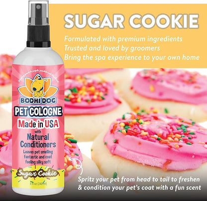 Bodhi Dog Premium Dog Cologne - Deodorizing Dog Perfume & Conditioner for Dogs & Cats - Natural Long Lasting Spray - Keeps Pets Fresh All Day - Gentle, Safe Formula, Made in USA (Sugar Cookie 8 Fl Oz)