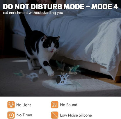 KiwiLove Cat Toys, Interactive Cat Toys for Indoor Cats, USB Rechargeable Electronic Smart Exercise Kitten Toy, Motion Chirping Activated Moving Ball (Blue)