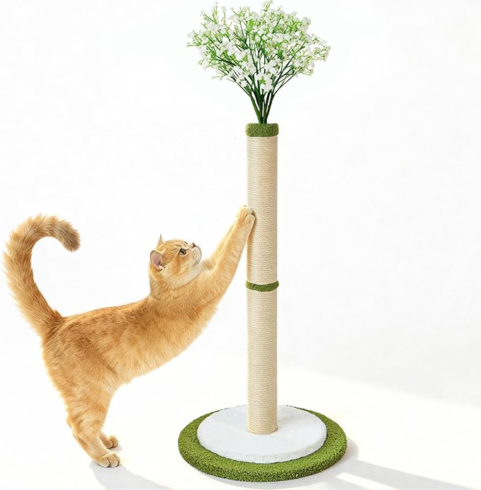 CWV 45" Tall Cat Scratching Post, Cute Starlight Bouquet Cat Scratcher for Indoor Adult Cats & Kittens, Cat Tree with Sturdy Base, Sisal Rope, Interactive Toys & Cat Gifts, Rascadores para Gatos