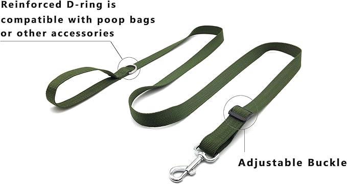 6FT Adjustable Dog Leash, Nylon Dog Leashes for Medium Large Dogs (Green)