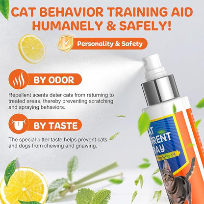 Jilca Cat Deterrent Spray - for Indoor and Outdoor, Cat Scratch Deterrent for Furniture Protection, Anti Marking Deterrent for Sofas & Carpet - with Natural Ingredients (5.07 Fl Oz)