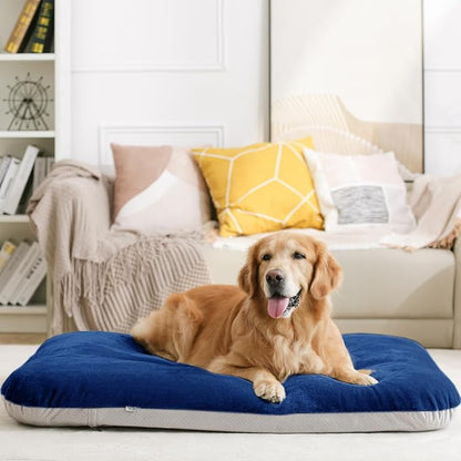 Magic Dog Super Soft Medium Dog Bed, 32 Inches Orthopedic Foam Pet Beds with Anti Slip Bottom, Dog Sleeping Mattress with Removable and Washable Cover, Blue M,32'' X 24'' X 3''