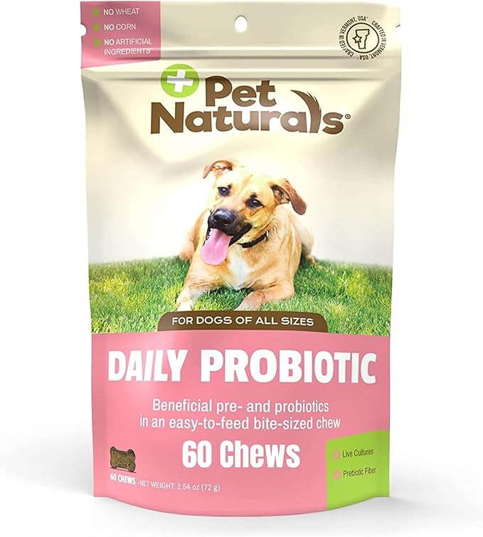 Pet Naturals Daily Probiotic Soft Chews for Dogs, Digestive and Immune Support Supplement, 1 Billion CFU Per Chew, Duck, 60 Count